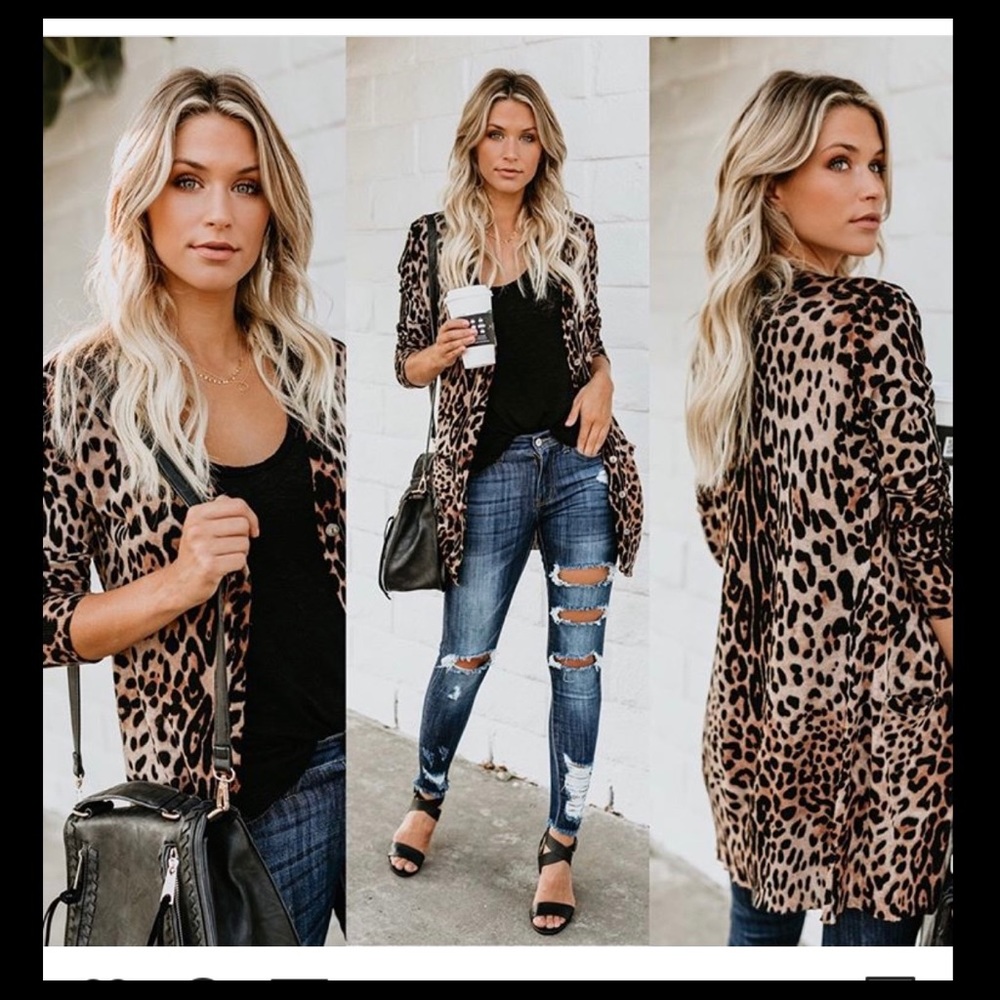 Leopard Print Cardigan - image 2